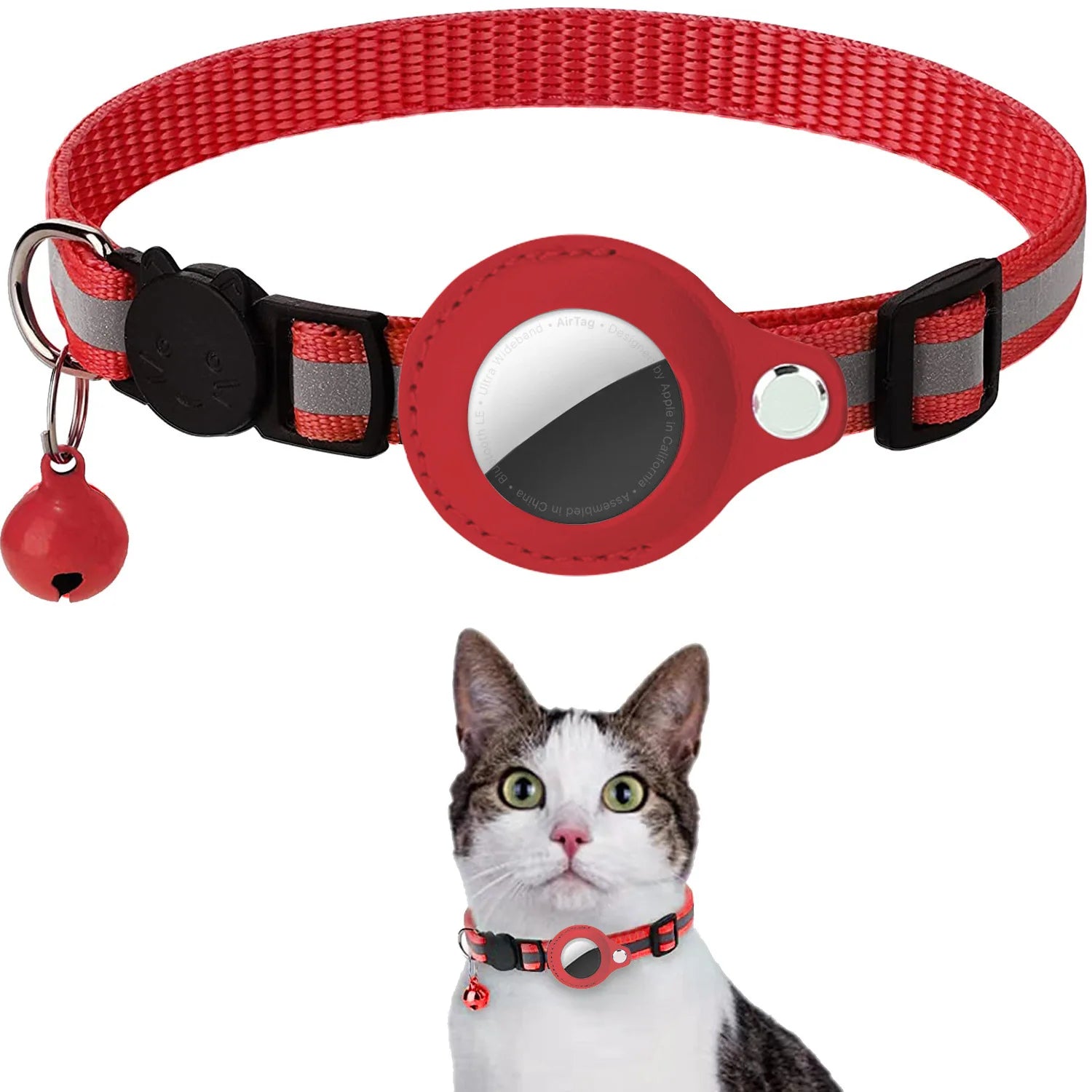 PawsProtect | AirTag Pet Collar with Reflective Nylon Holder