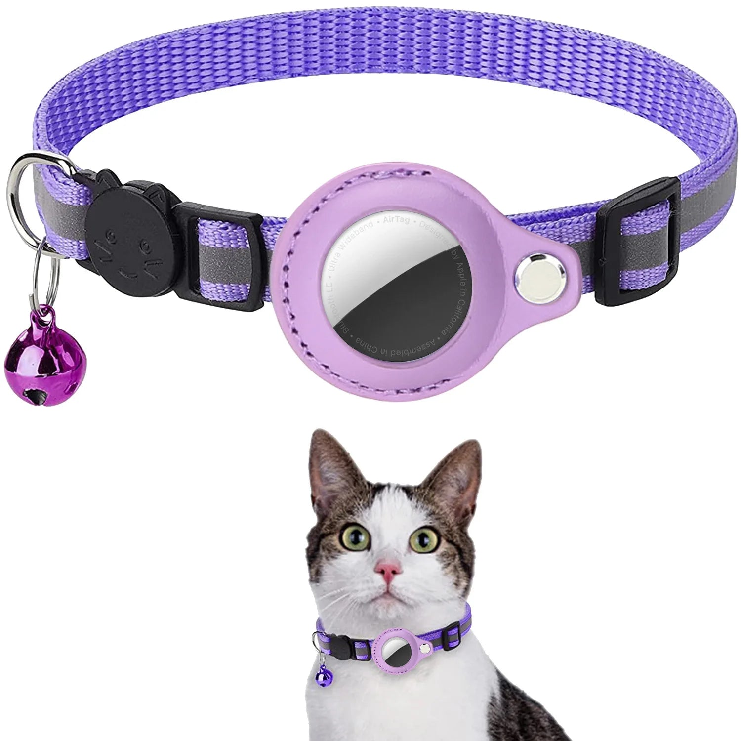 PawsProtect | AirTag Pet Collar with Reflective Nylon Holder