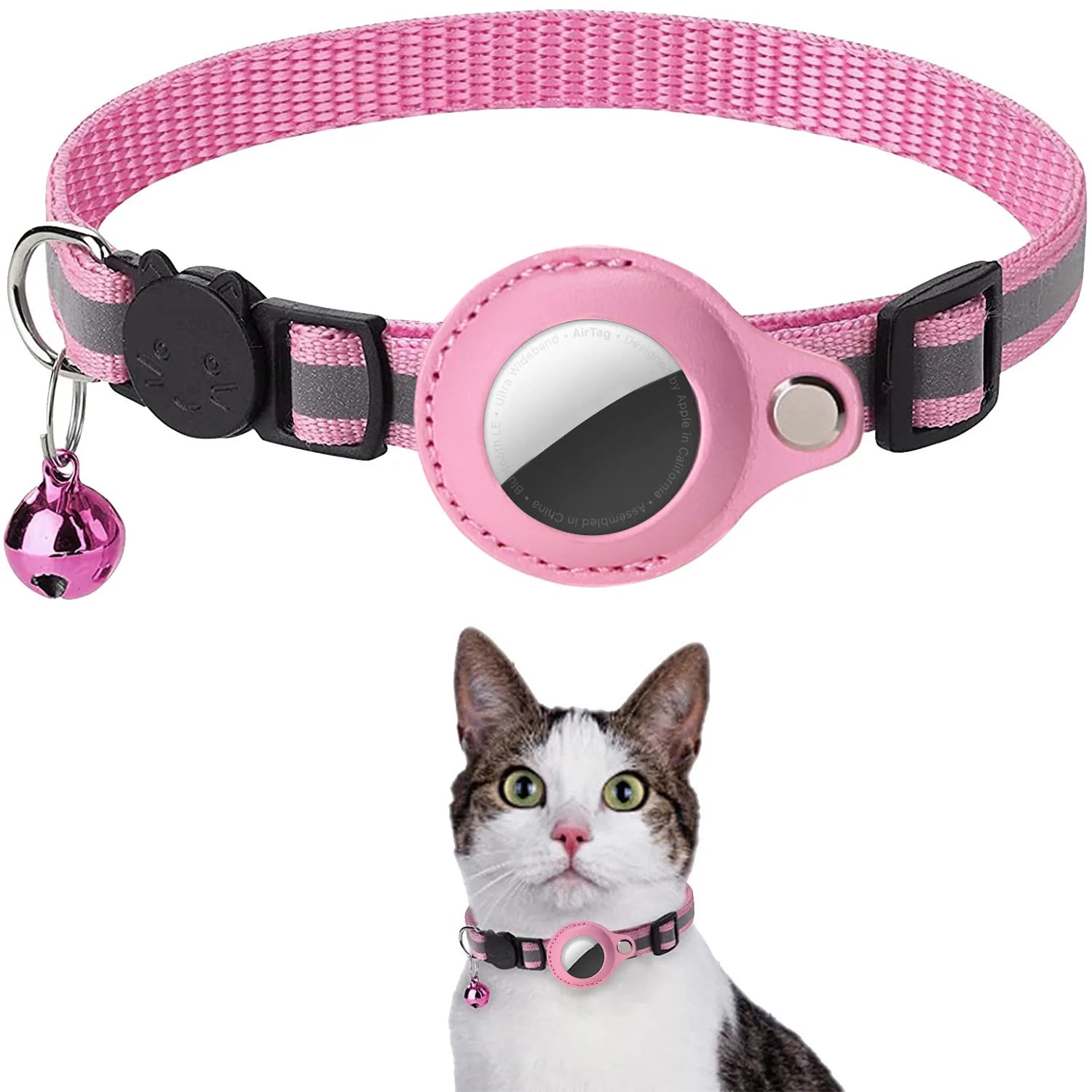 PawsProtect | AirTag Pet Collar with Reflective Nylon Holder