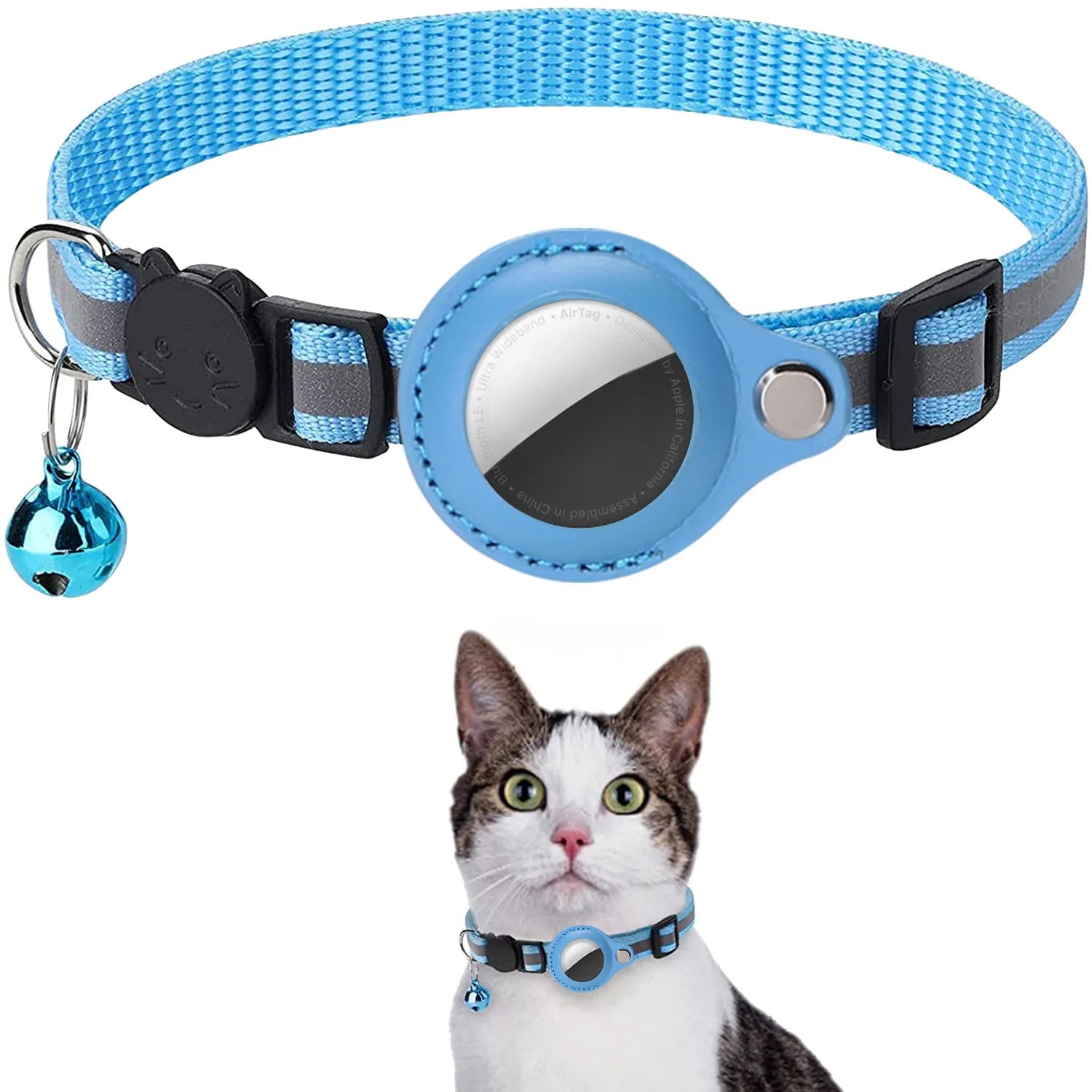PawsProtect | AirTag Pet Collar with Reflective Nylon Holder