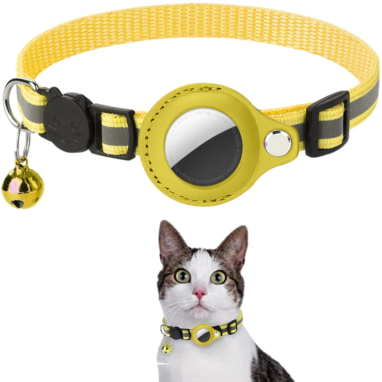 PawsProtect | AirTag Pet Collar with Reflective Nylon Holder