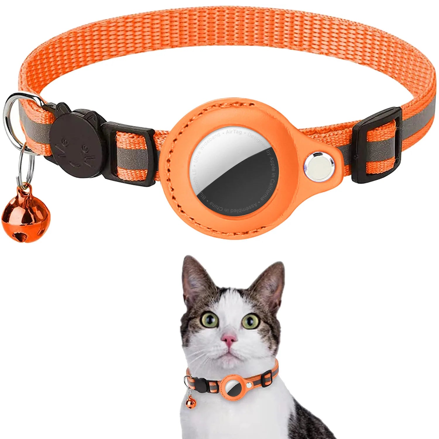 PawsProtect | AirTag Pet Collar with Reflective Nylon Holder